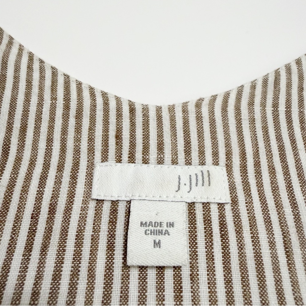 J. Jill Striped Tropical Floral Linen Cotton Tank Dress - Picture 10 of 13